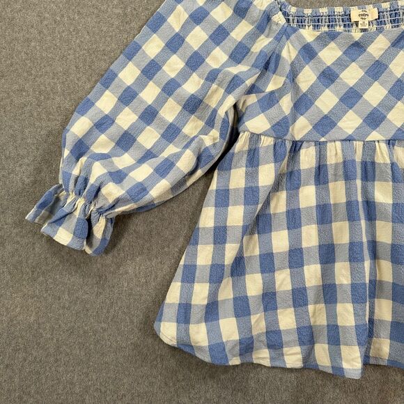 Entro Blue and White Checkered Blouse - Picture 4 of 10